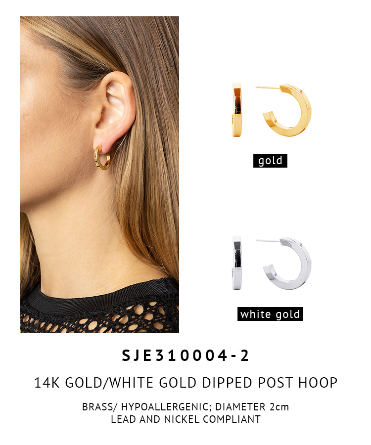 14K Gold Dipped Post Hoop