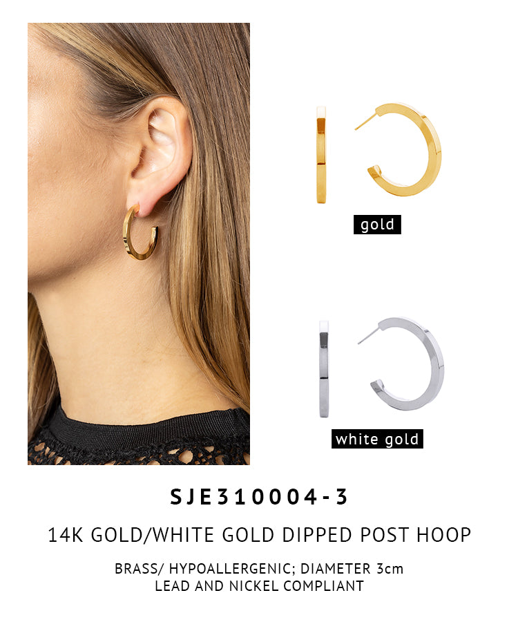 14K Gold Dipped Post Hoop