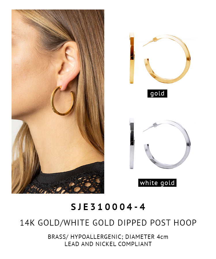 14K Gold Dipped Post Hoop