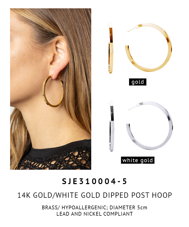 14K Gold Dipped Post Hoop