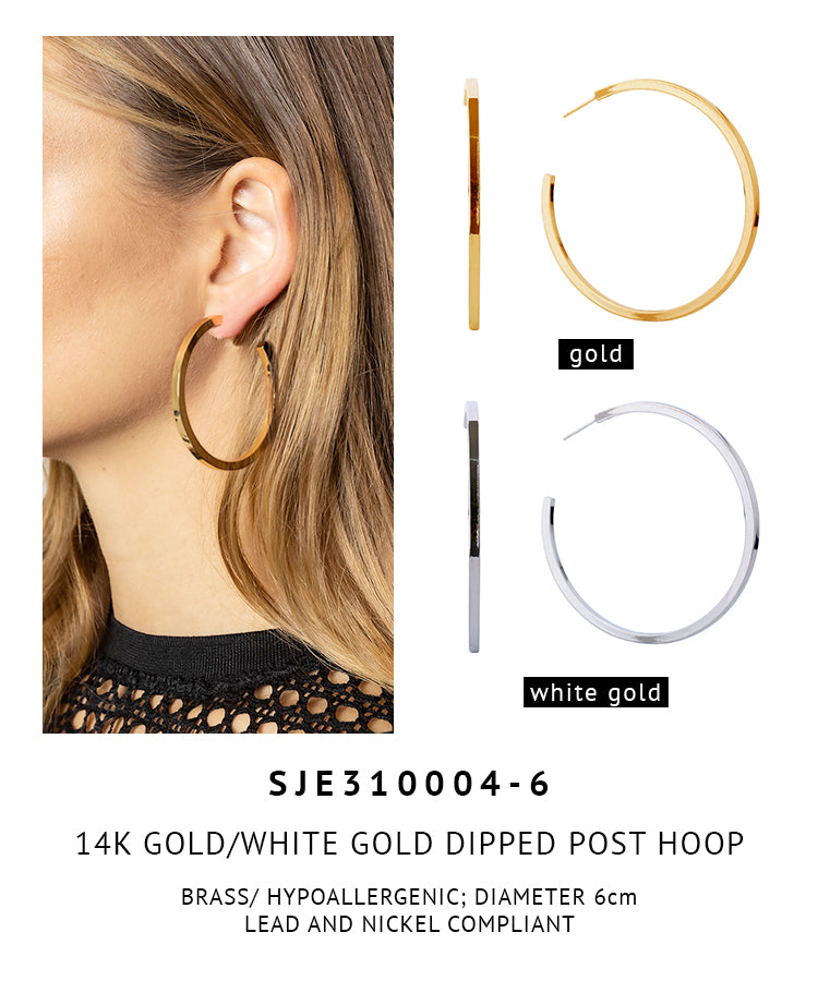 14K Gold Dipped Post Hoop