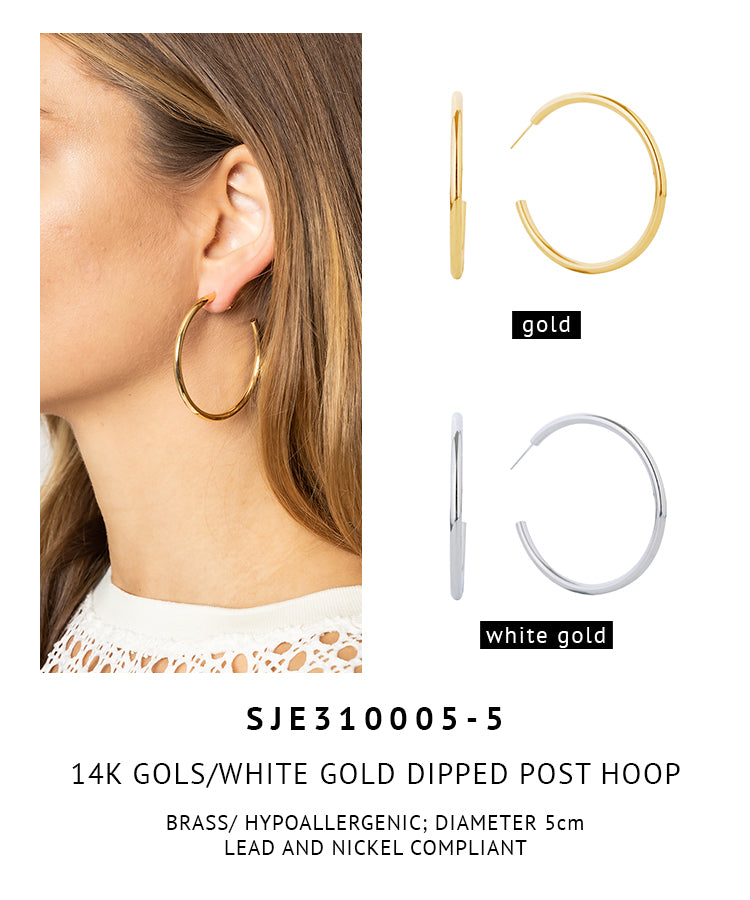 14K Gold Dipped Post Hoop