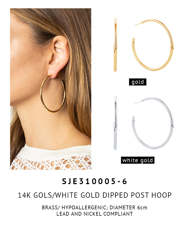 14K Gold Dipped Post Hoop