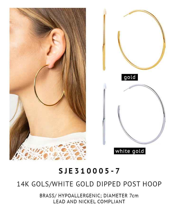 14K Gold Dipped Post Hoop