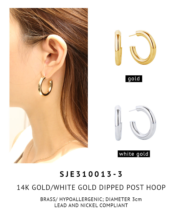 14K Gold Dipped Post Hoop