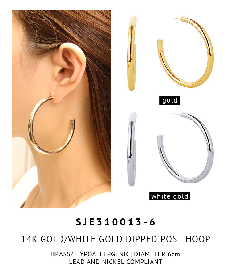 14K Gold Dipped Post Hoop