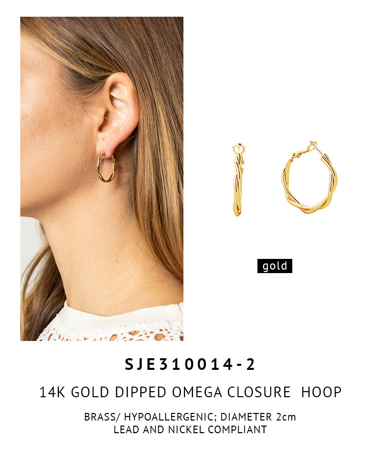 14K Gold Dipped Omega Closure Hoop