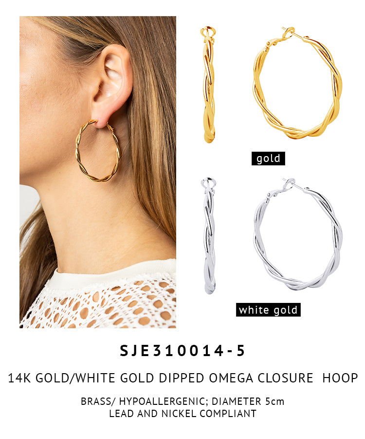 14K Gold Dipped Omega Closure Hoop