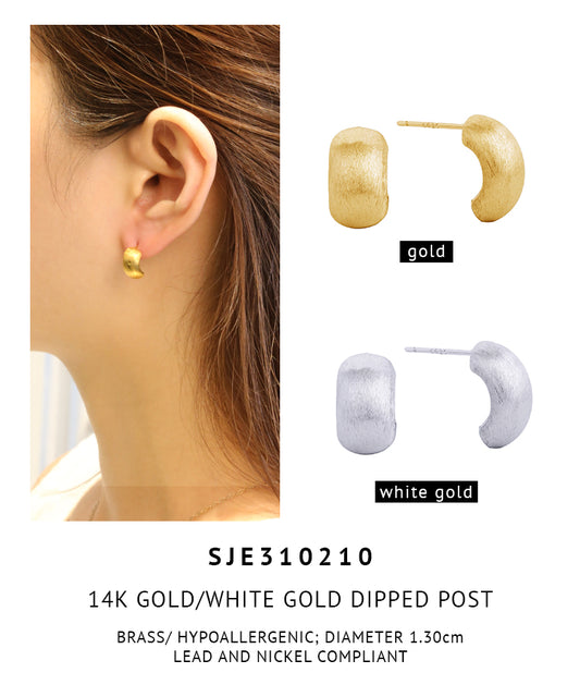 14K Gold Dipped Matte Finish Earrings