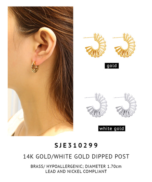 14K Gold Dipped Post Earrings