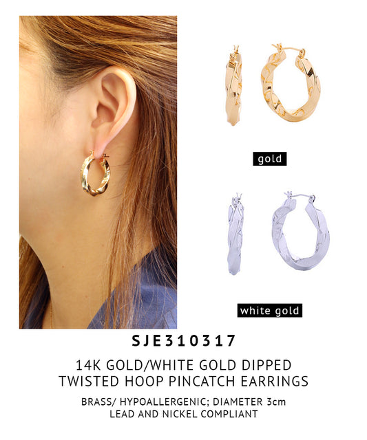 14K Gold Dipped Pincatch Earrings