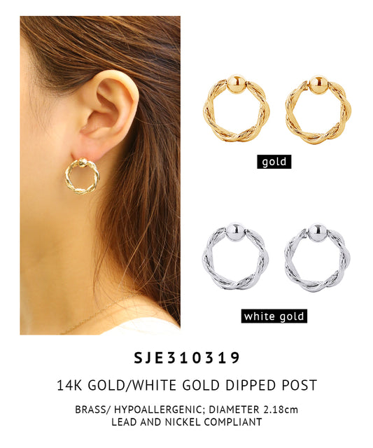 14K Gold Dipped Post Earrings