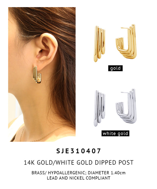 14K Gold Dipped Post Earrings