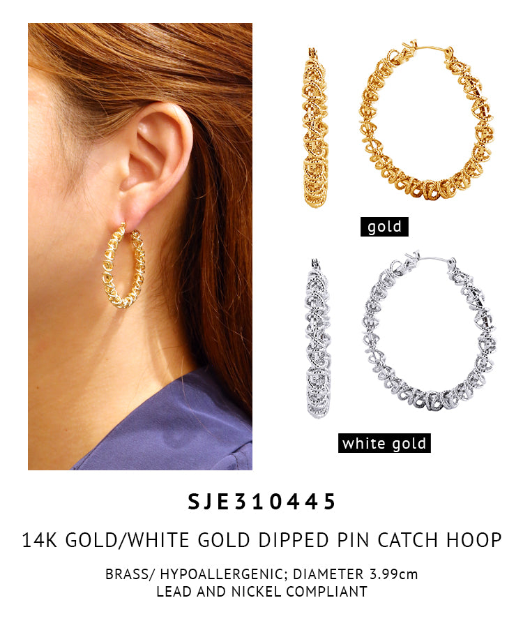 14K Gold Dipped Pin Catch Hoop Earrings – Do Everything In Love
