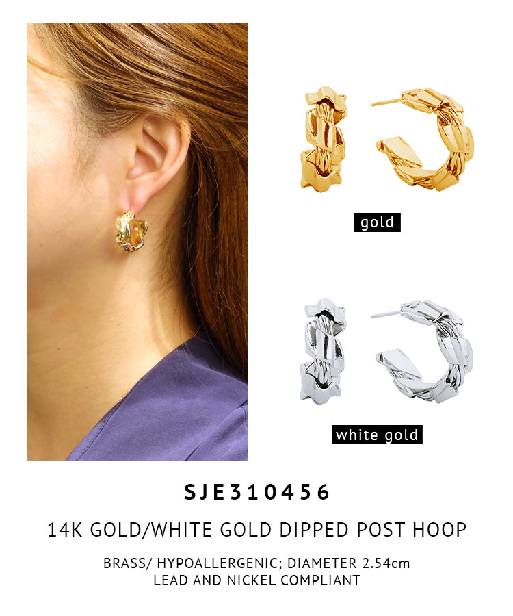 14K Gold Dipped Post Earrings