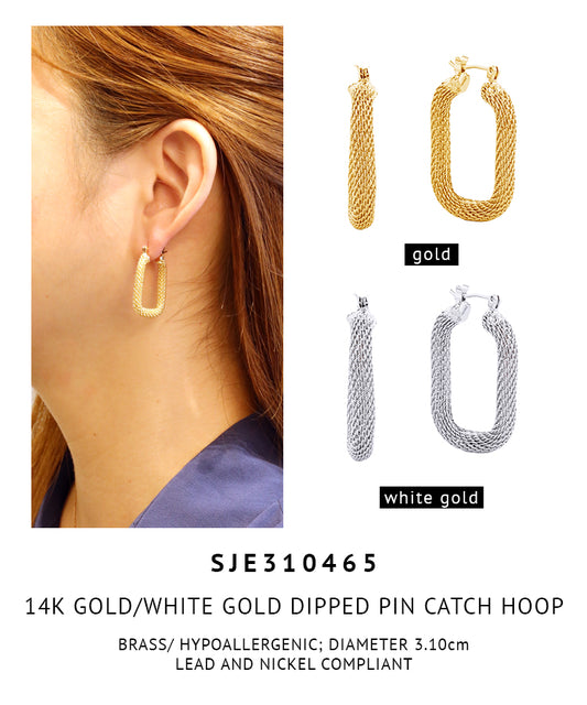 14K Gold Dipped Pincatch Earrings