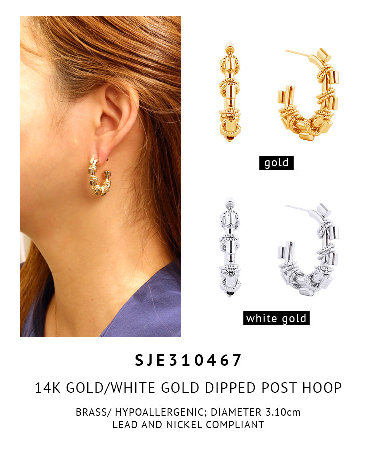 14K Gold Dipped Post Earrings