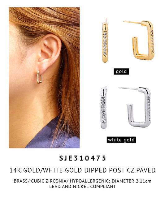 14K Gold Dipped Post Earrings