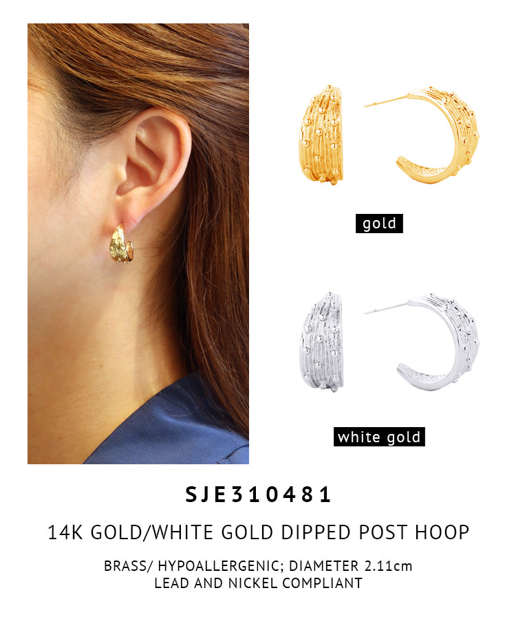 14K Gold Dipped Post Earrings