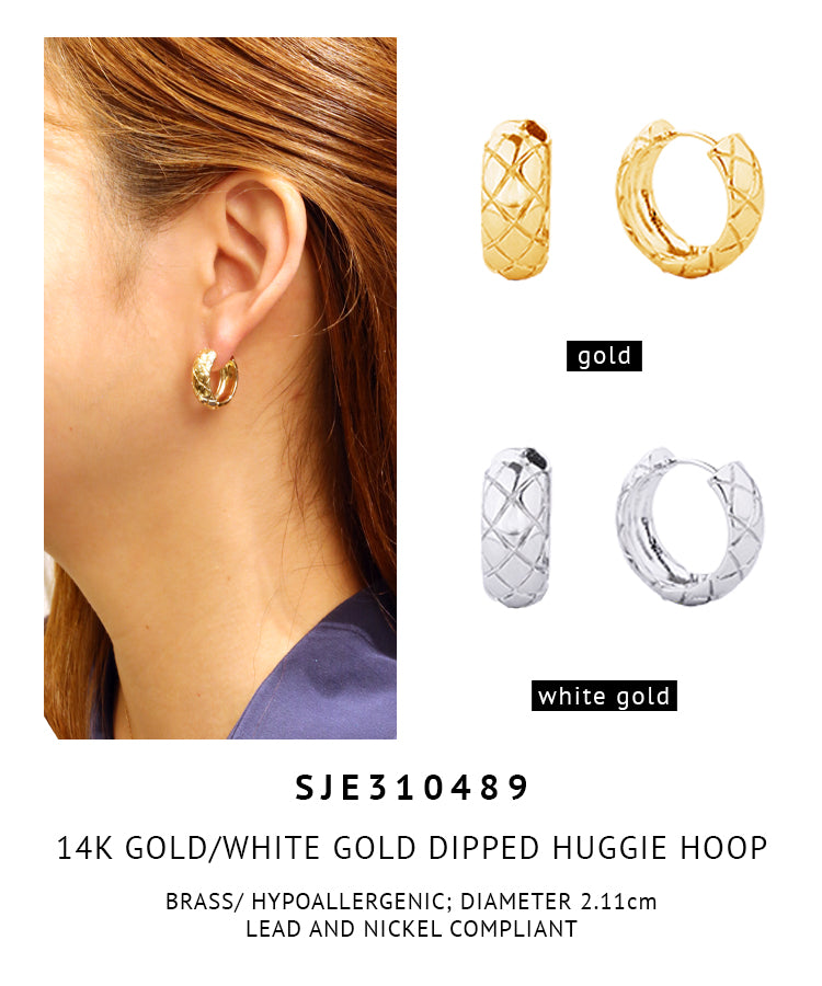 14K Gold Dipped Huggie Hoop Earrings