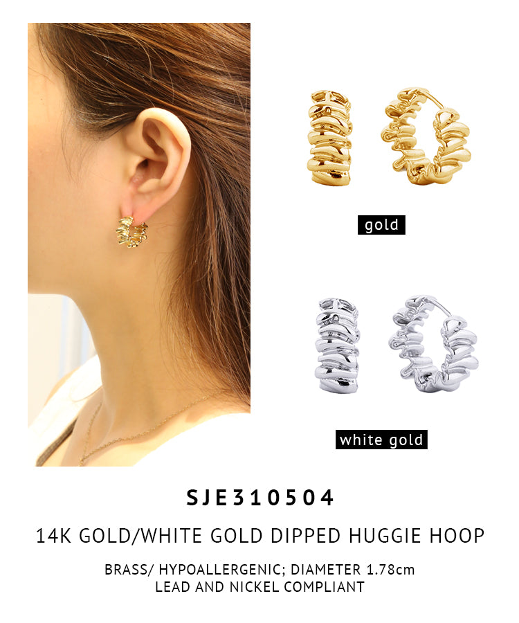 14K Gold Dipped Huggie Hoop Earrings