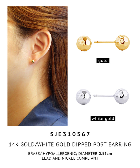 14K Gold Dipped Post Earrings