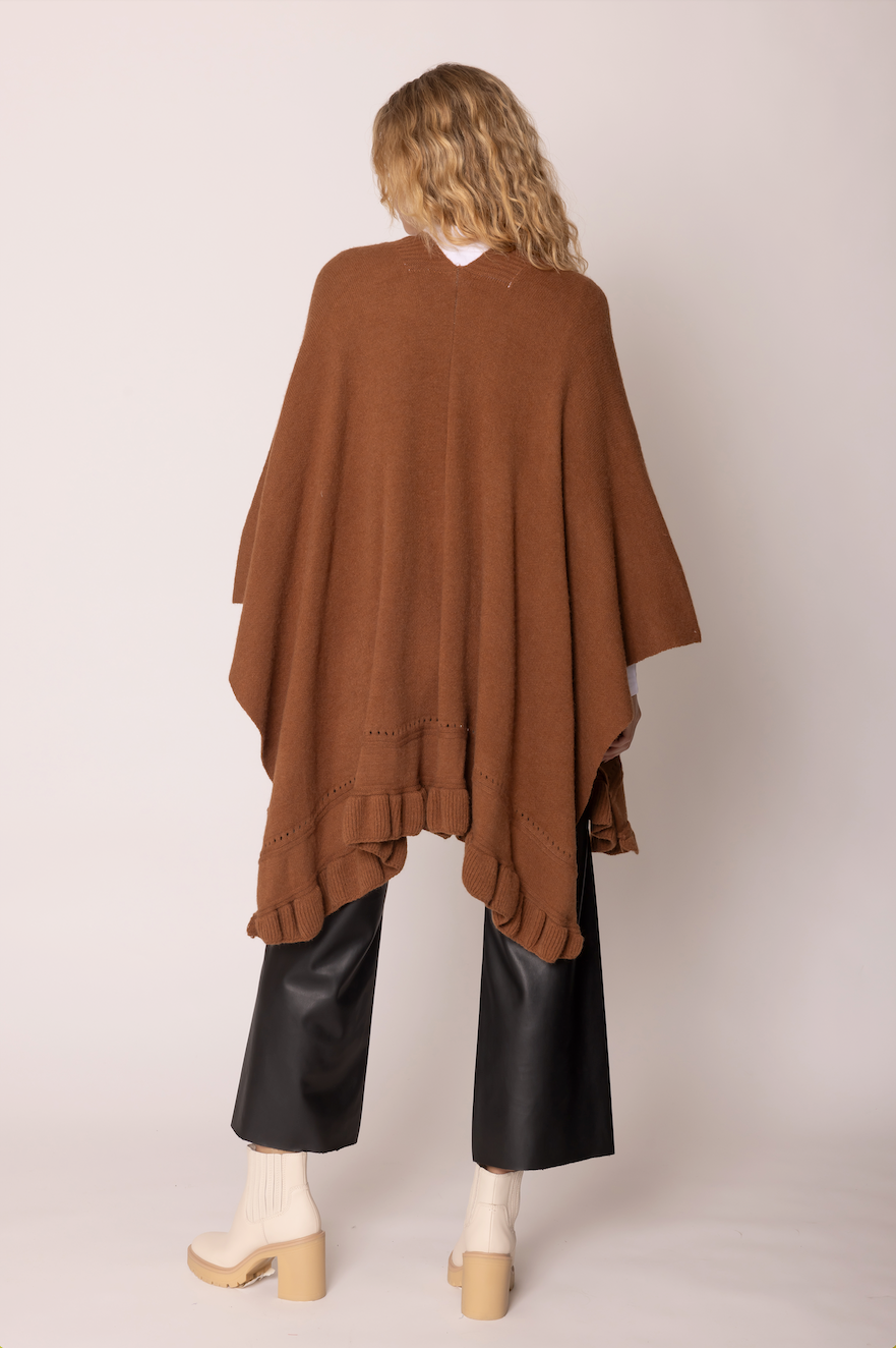 Ruffle Hem Knit Ruana