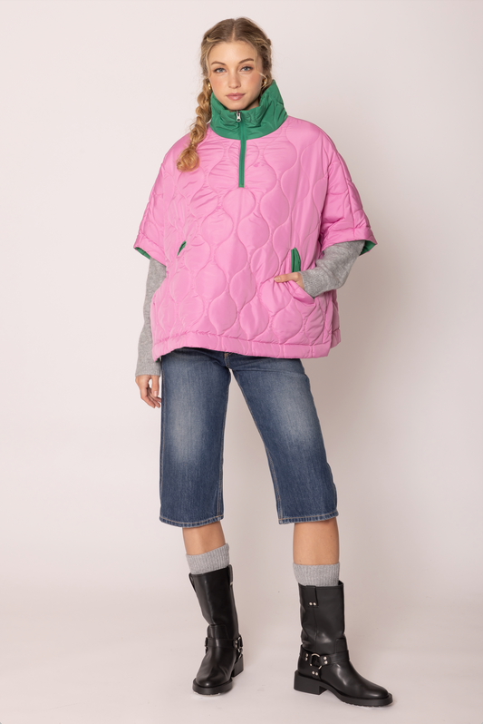 Quilted Puffer Poncho