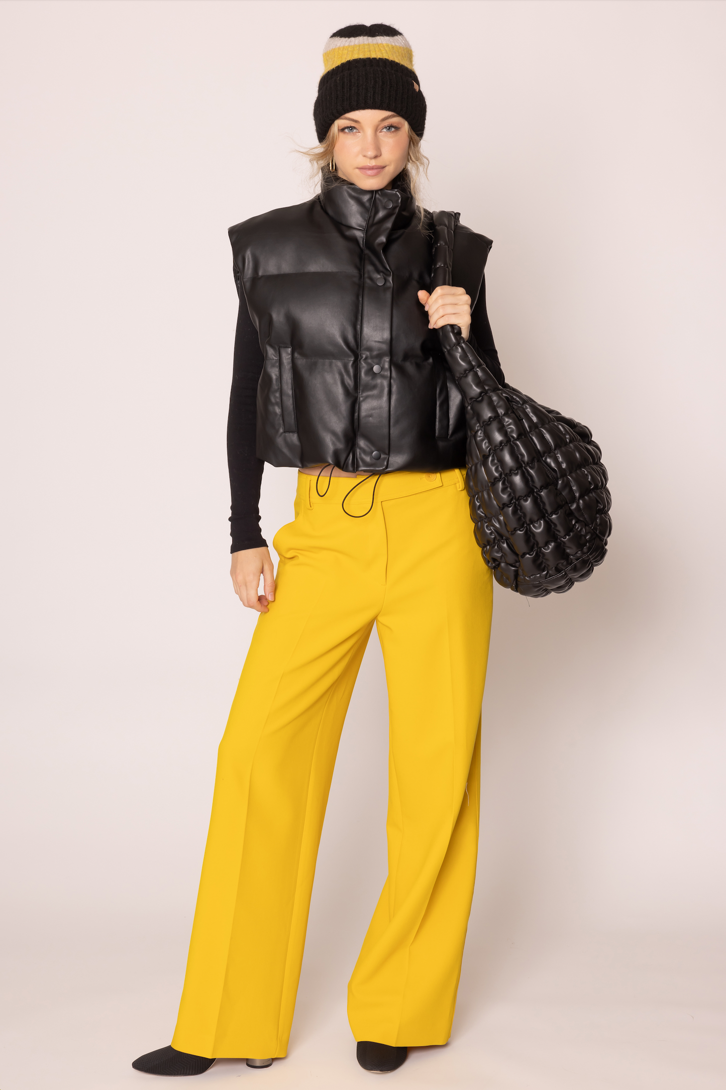 Faux Leather Padded Vest