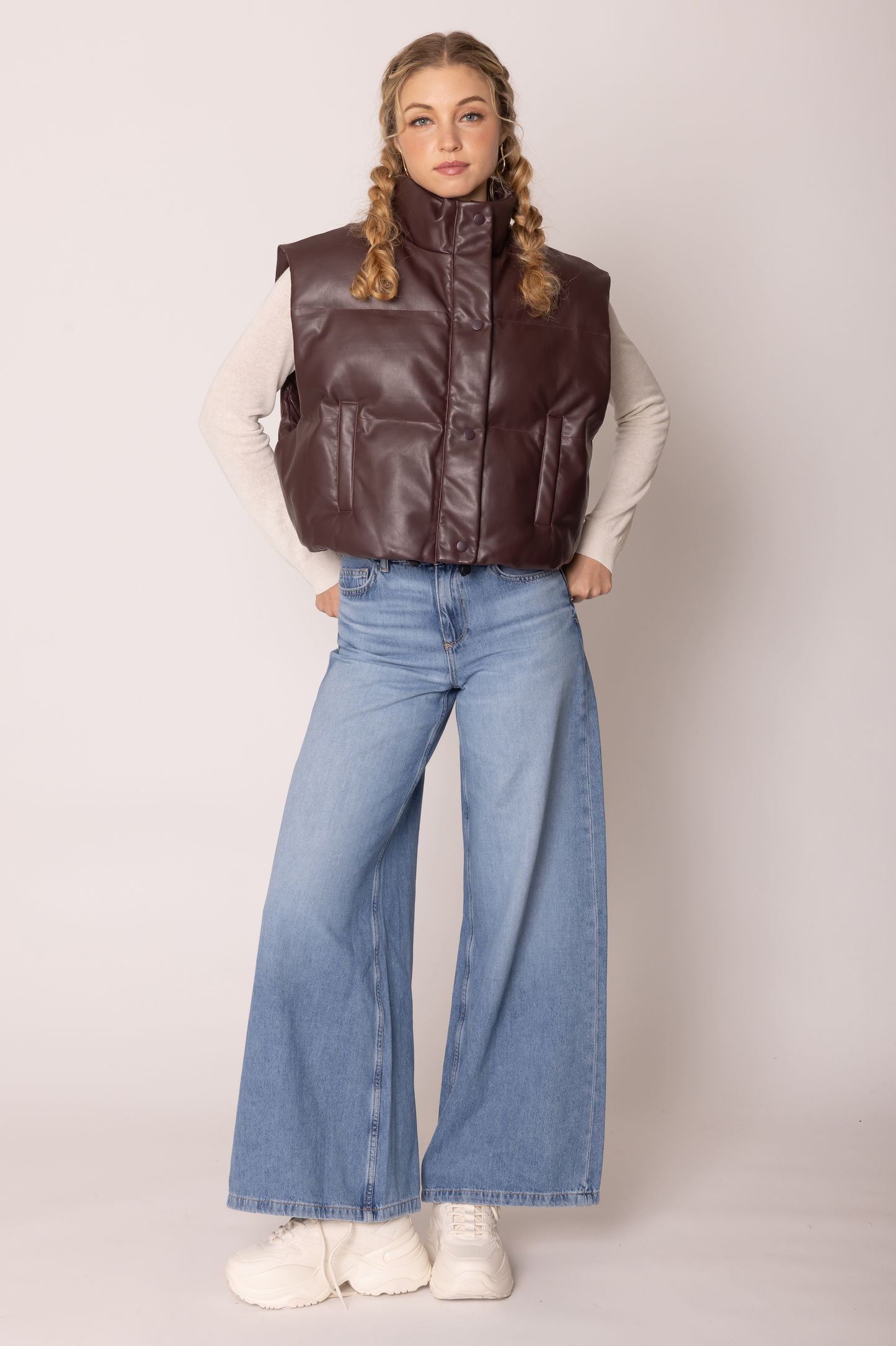 Faux Leather Padded Vest