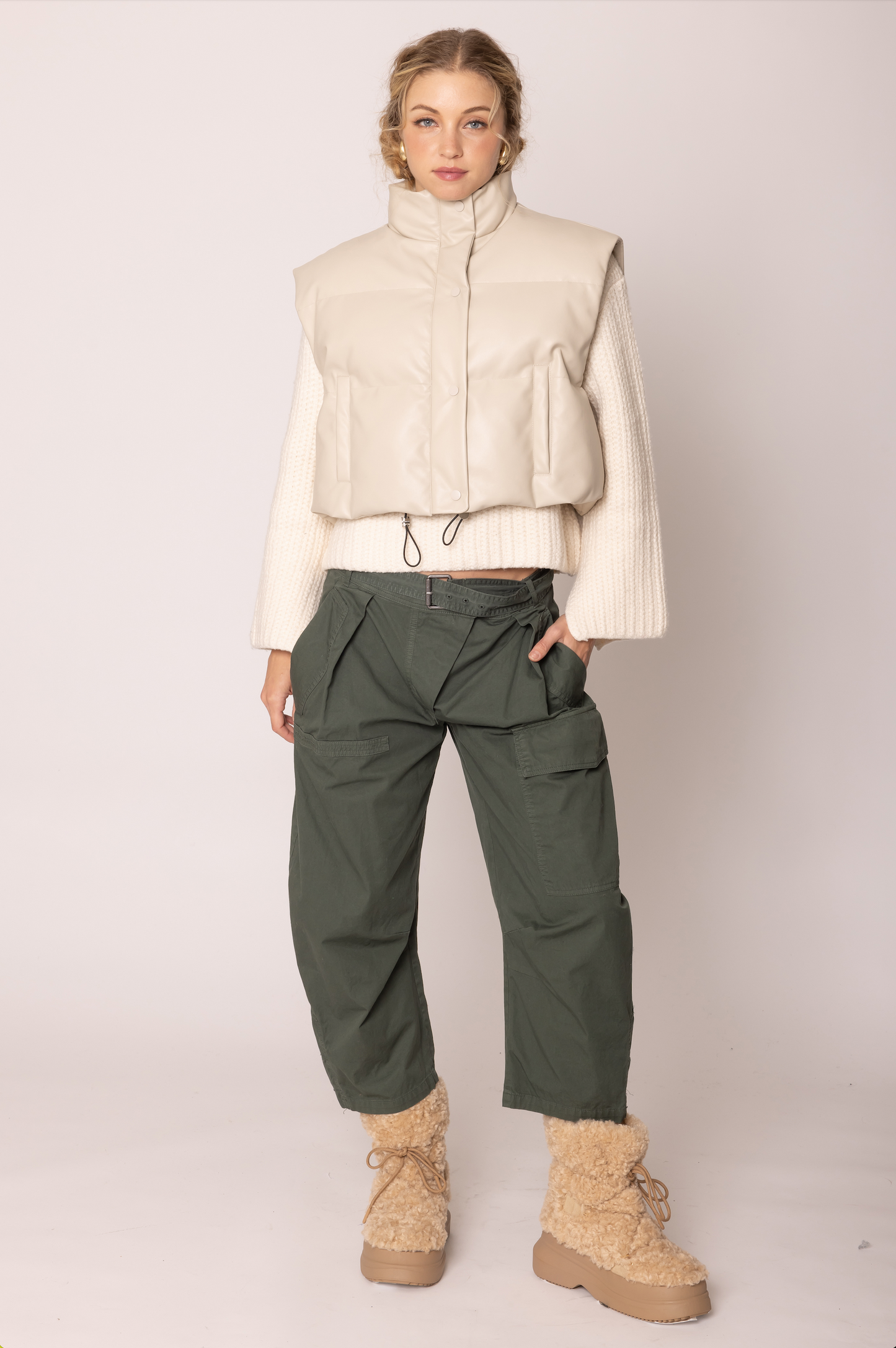 Faux Leather Padded Vest