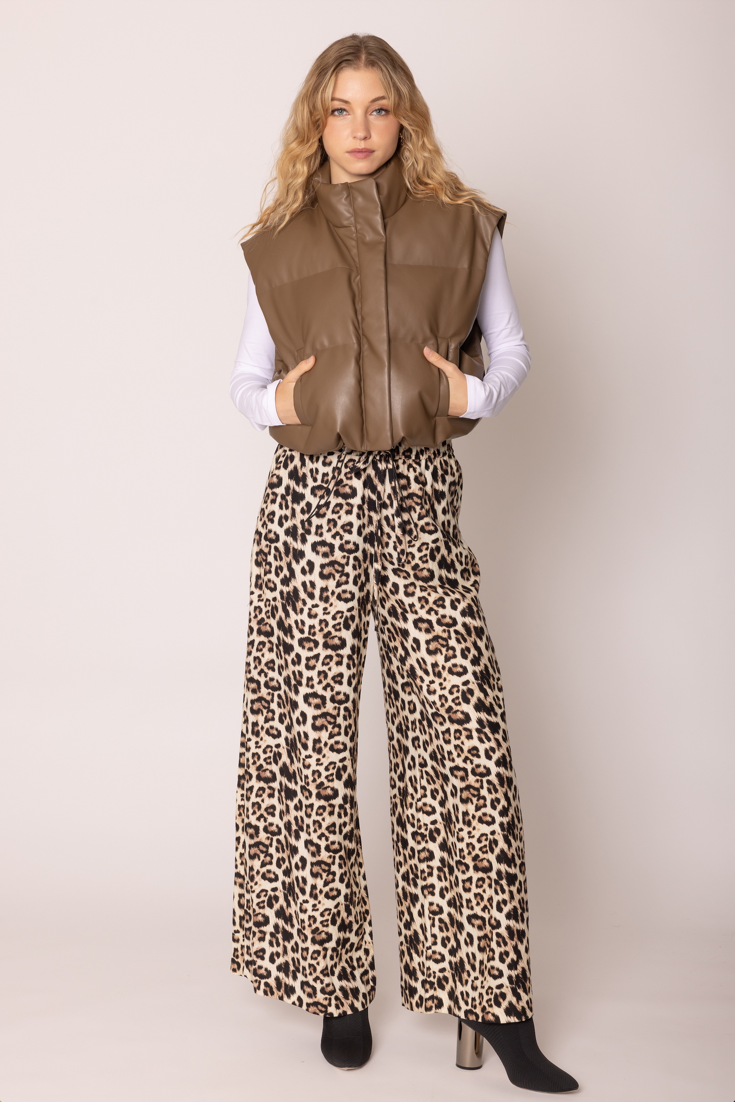 Faux Leather Padded Vest