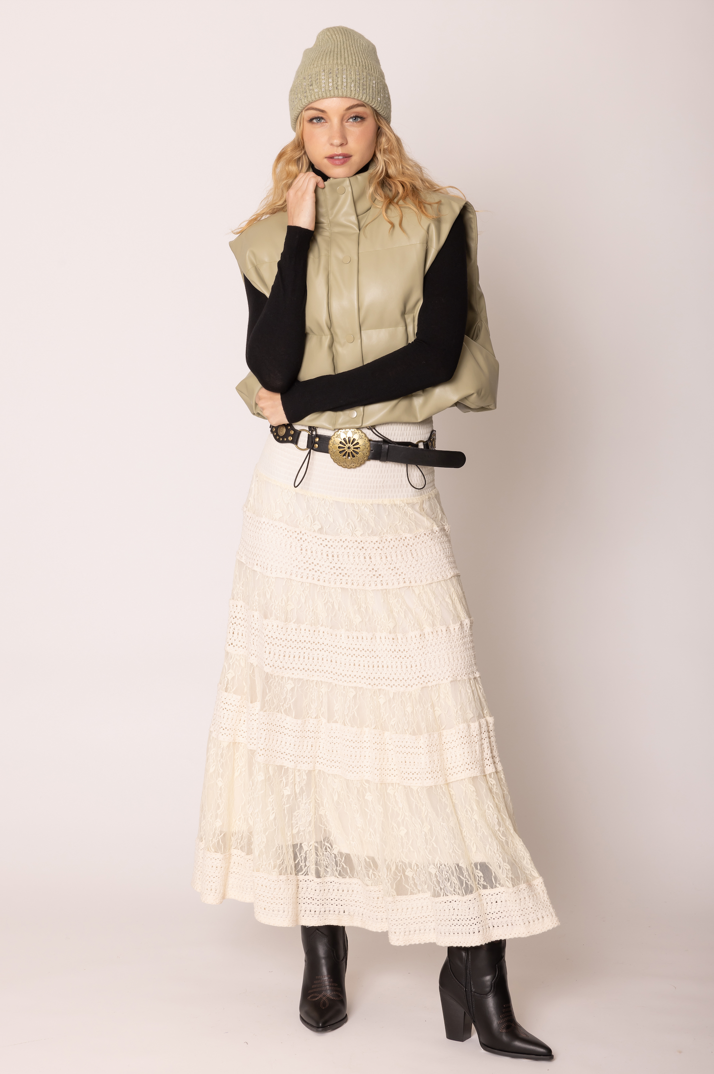 Faux Leather Padded Vest