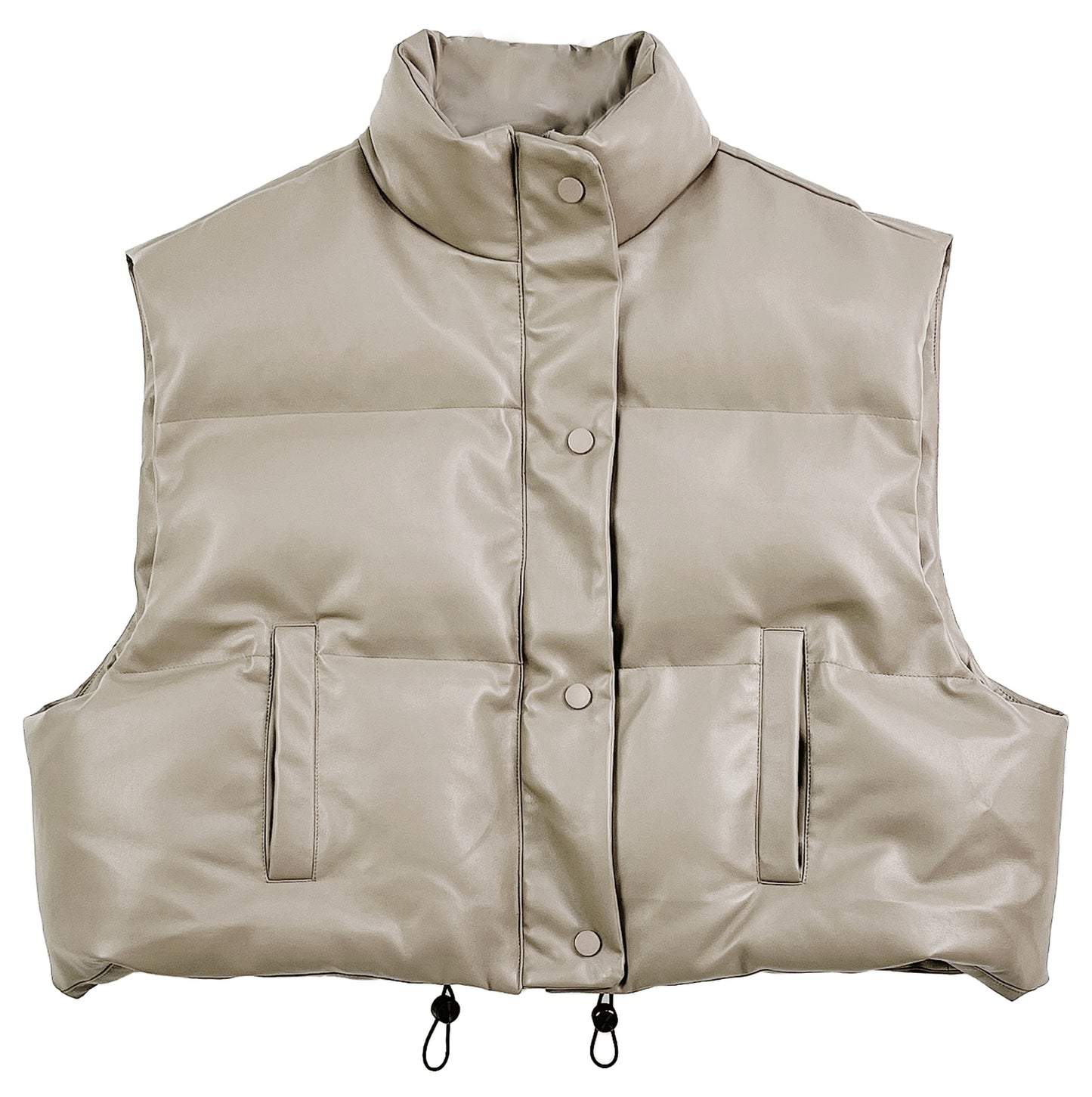 Faux Leather Padded Vest
