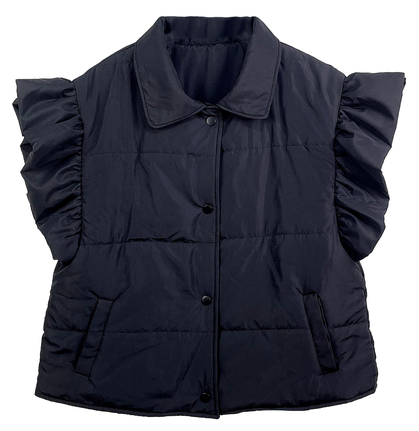 Ruffle Sleeve Padded Vest