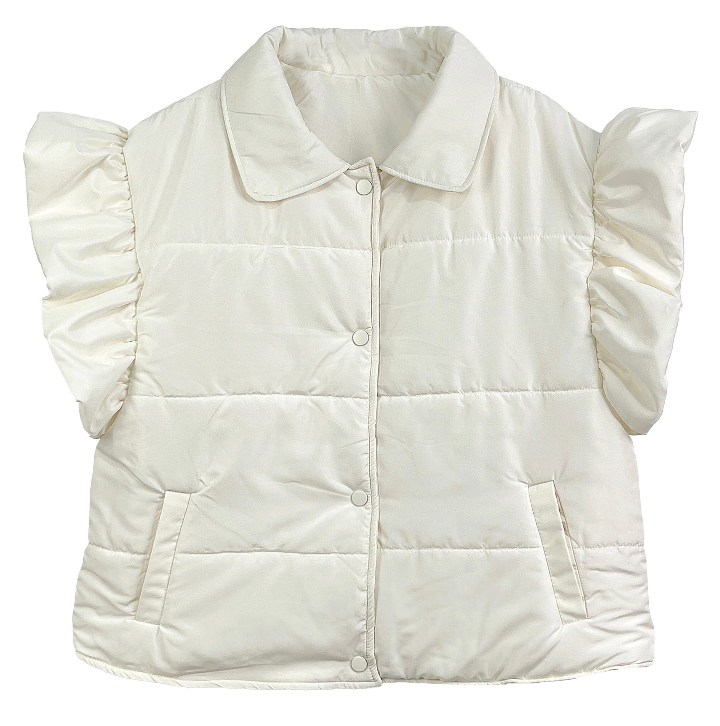 Ruffle Sleeve Padded Vest