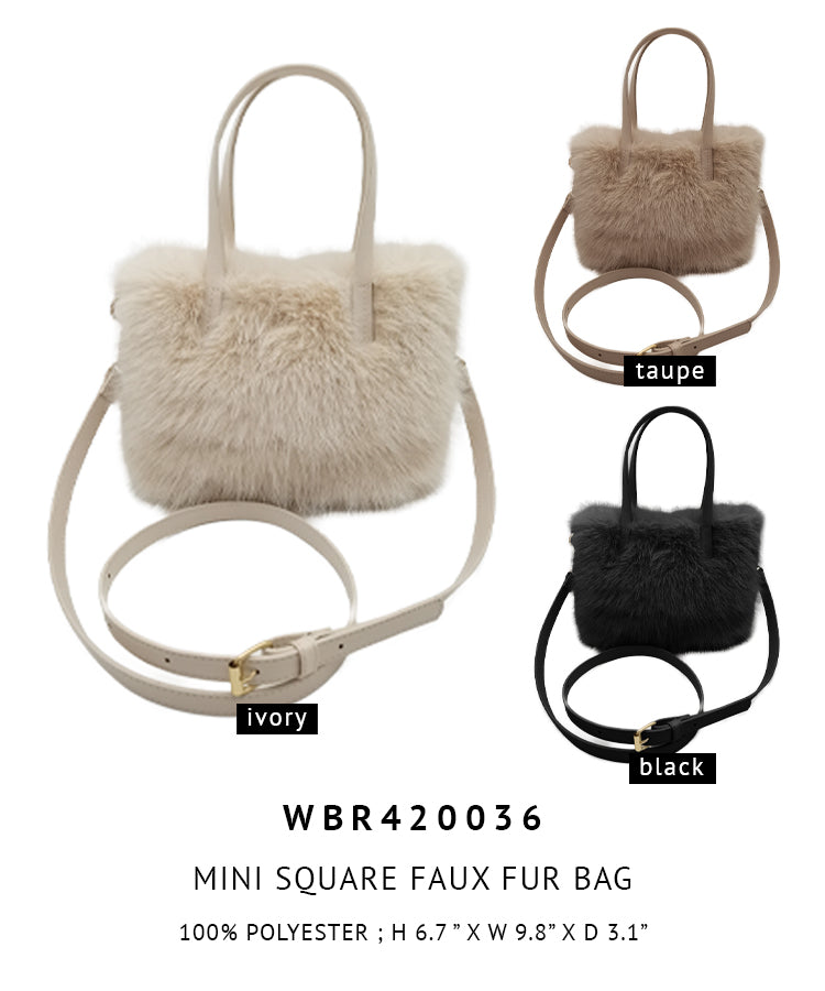 Mini Square Faux Fur Bag