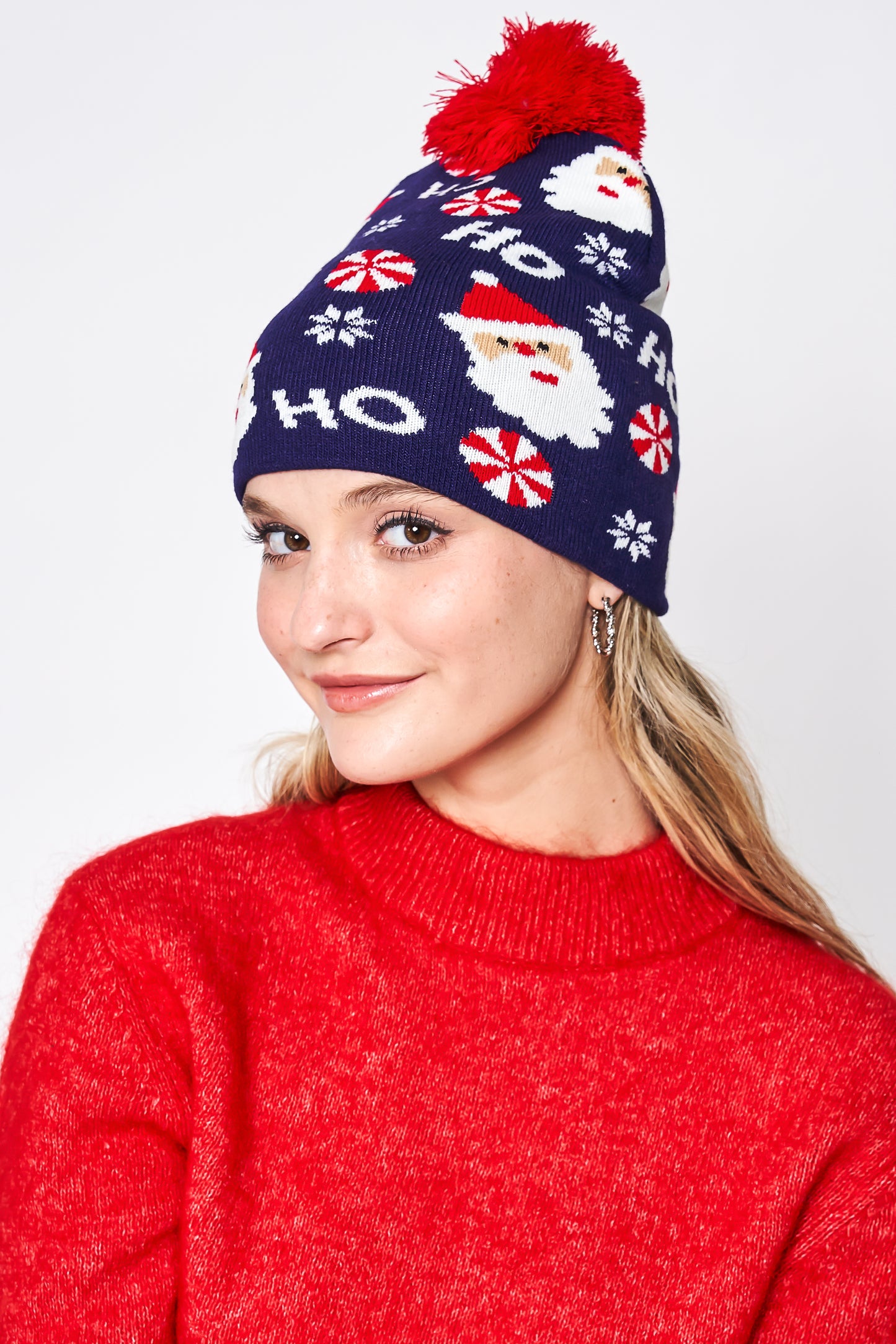 Santa Holiday Pom Beanie