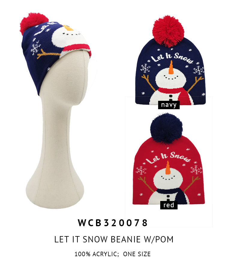 Let It Snow Pom Beanie