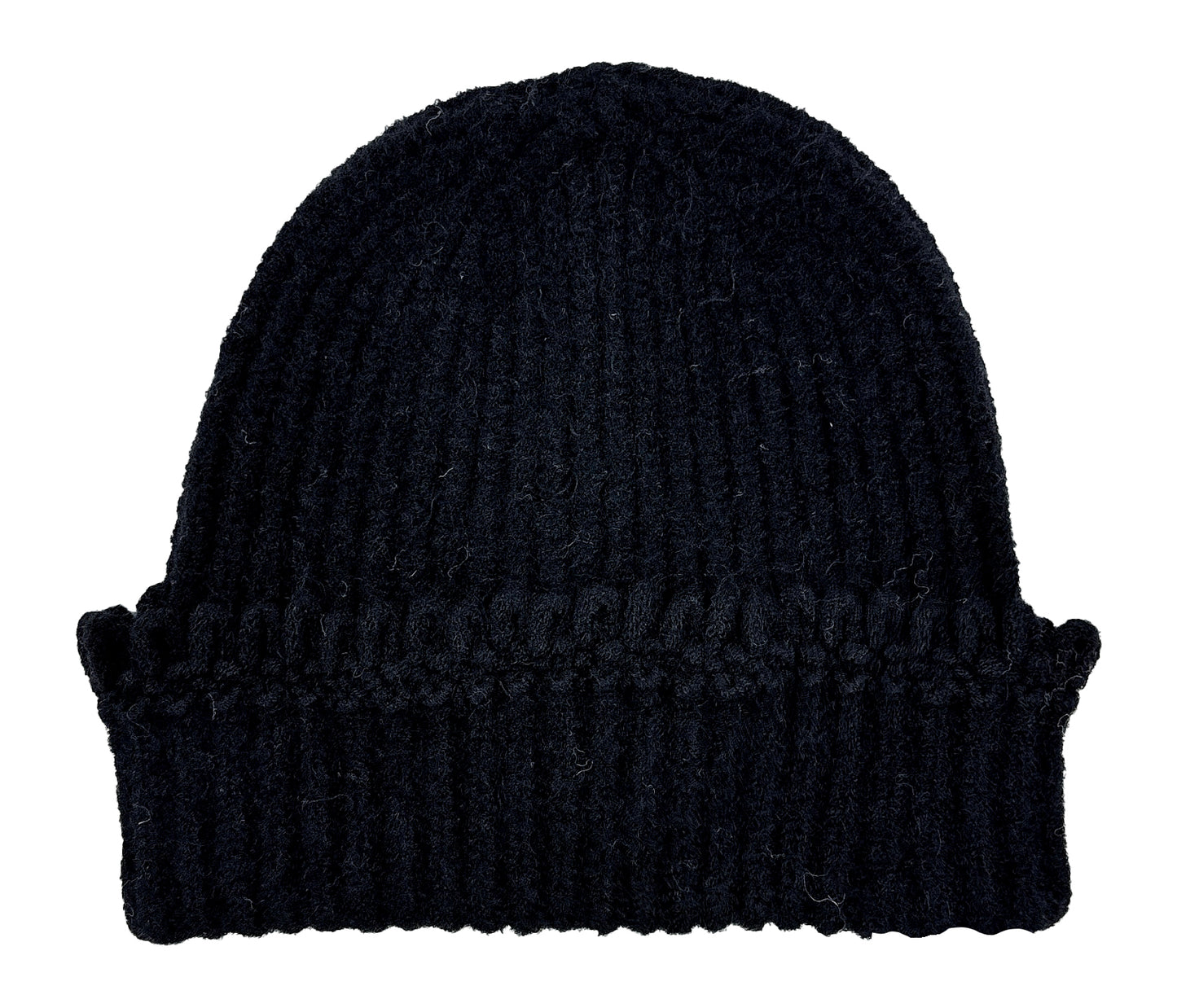 Chunky Ribbed Knit Beanie with Loop Trim