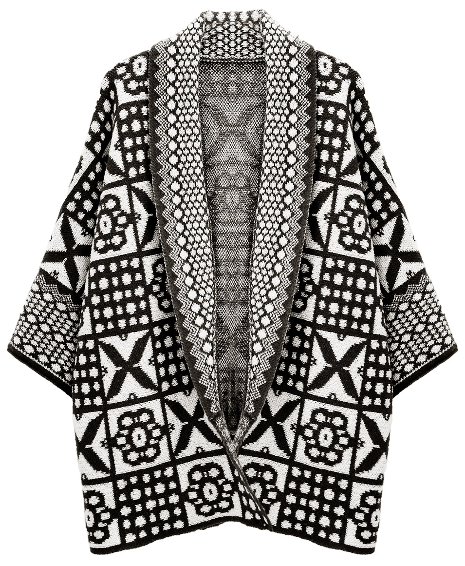 Tile Pattern Knit Cardigan