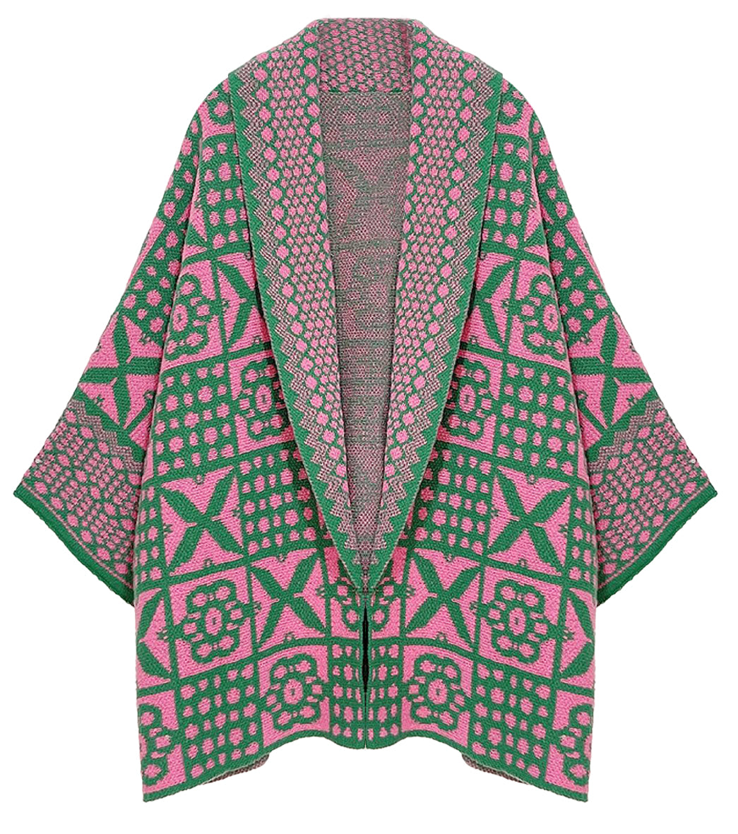 Tile Pattern Knit Cardigan