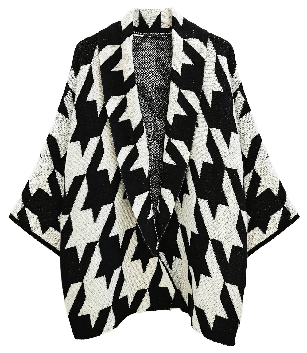 Houndstooth Knit Cardigan