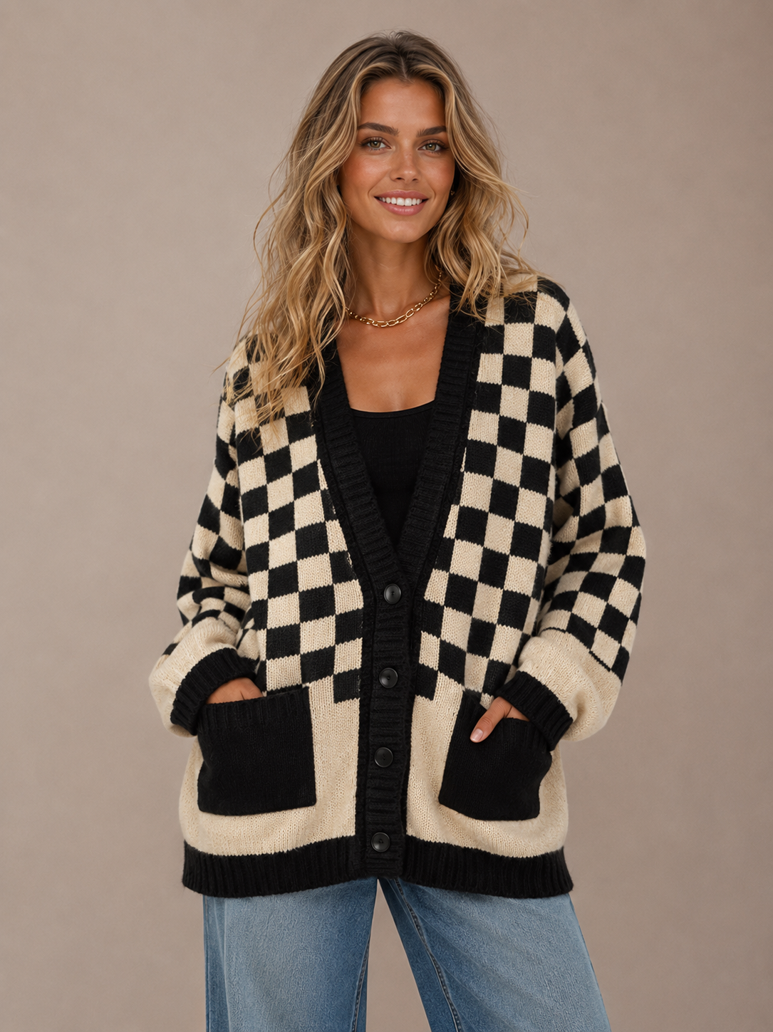 Checkerboard Cardigan