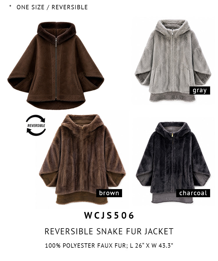 Reversible Snake Fur Jacket