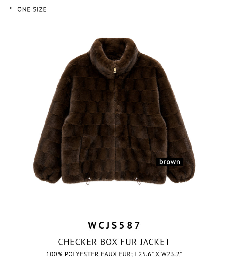 Checker Box Fur Jacket