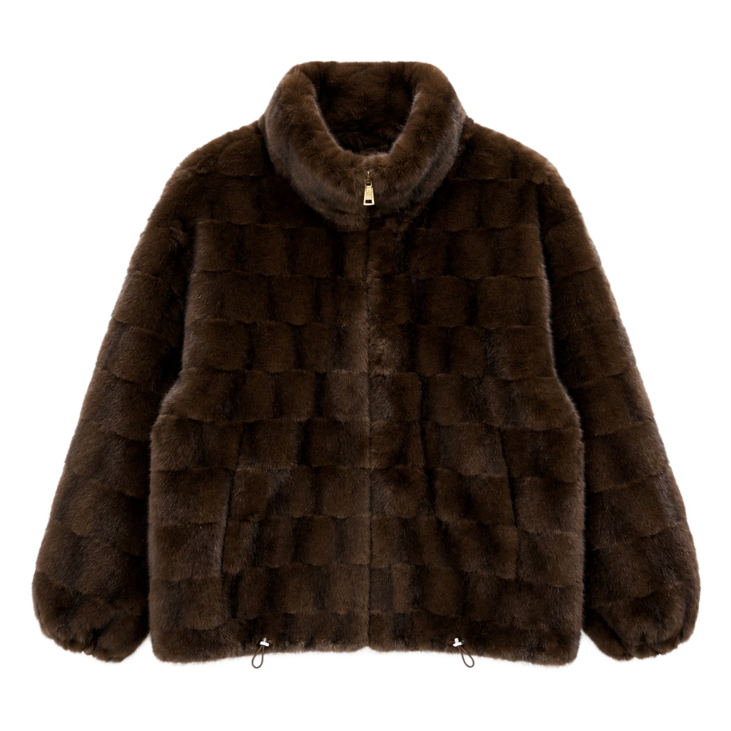 Checker Box Fur Jacket