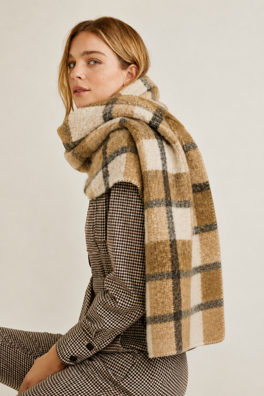 Plaid Sherpa Scarf