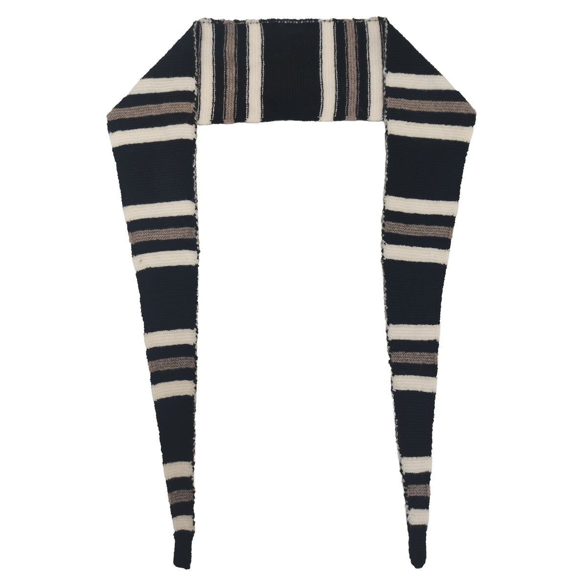 Three Color Stripe Croissant Scarf