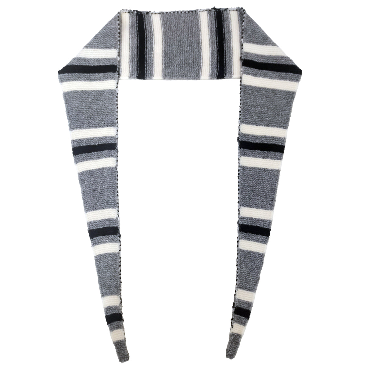 Three Color Stripe Croissant Scarf